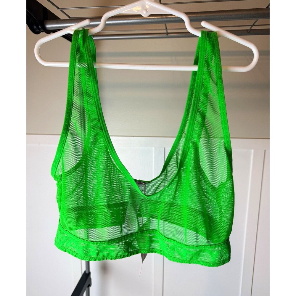 Savage X Fenty Bralette Small Green Sheer Mesh Bra NWT Rihanna Lingerie